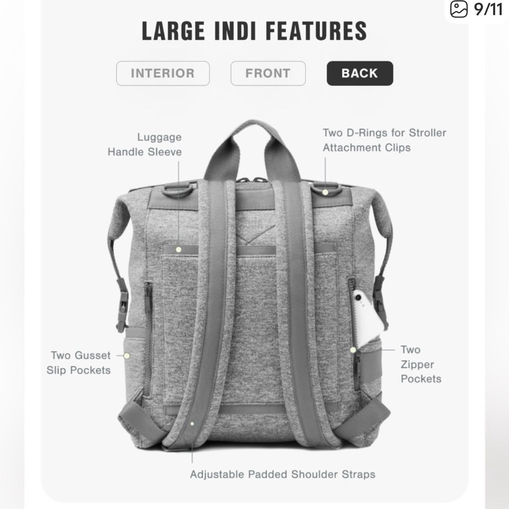 INDI NEOPRENE DIAPER BACKPACK- Large - Picture 15 of 16
